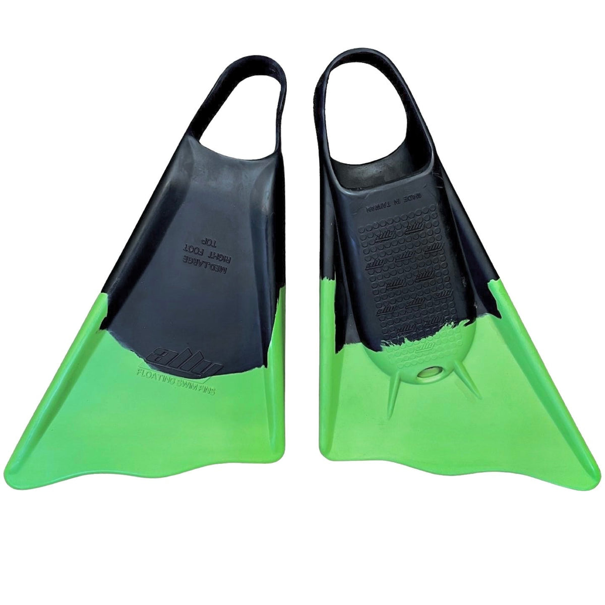 Ally Floating Swim Fins- Black/Green