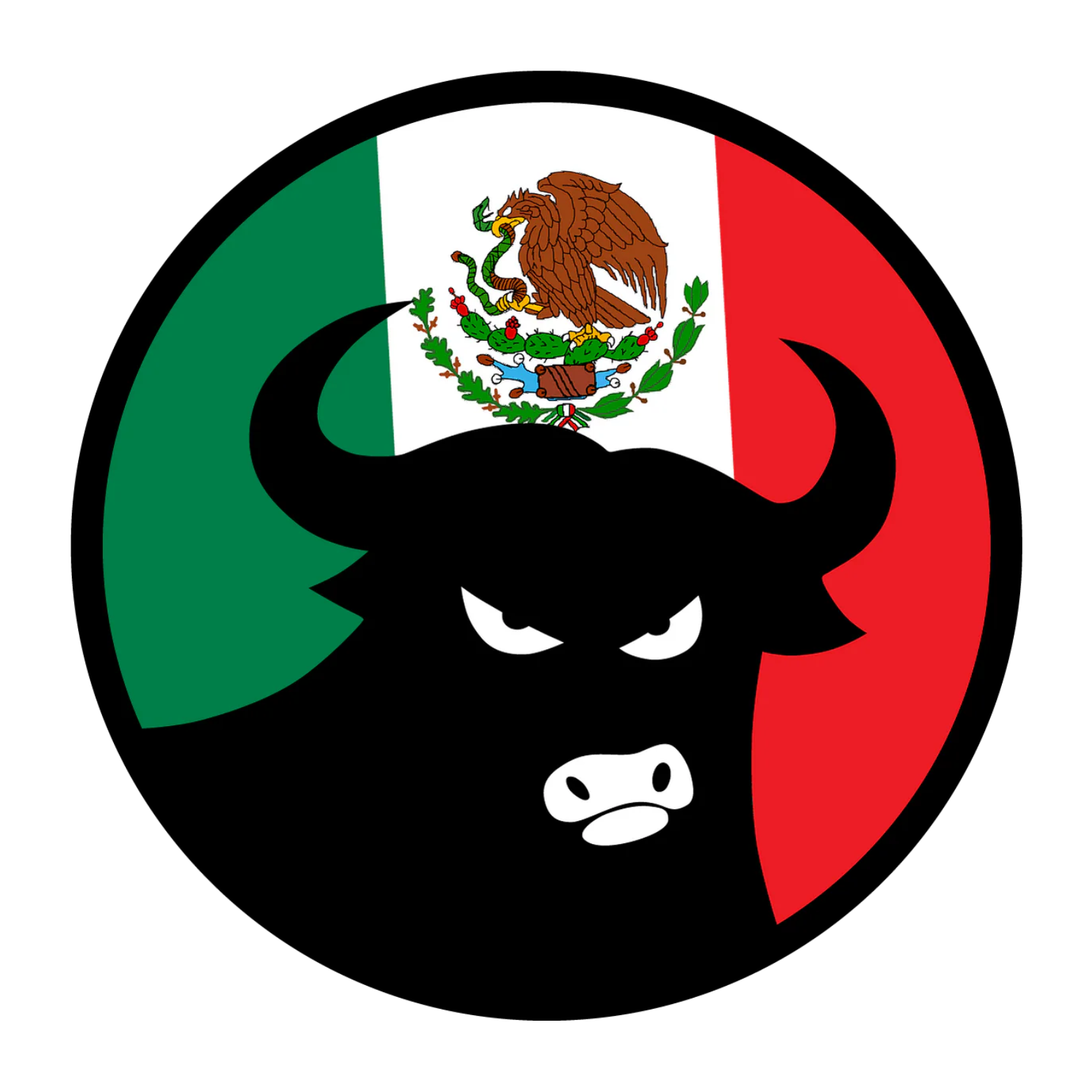 662 Bull Mexican Flag 4" Sticker