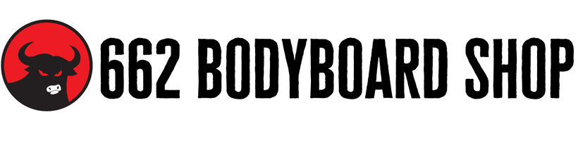 Logo of 662 Bodyboard Shop with a red circle and black bull illustration.
