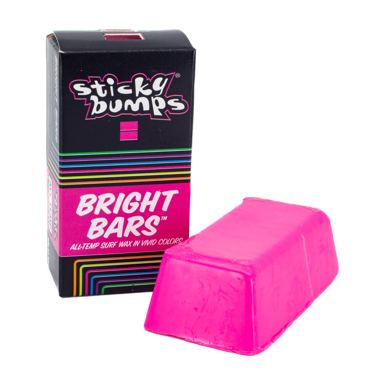 Sticky Bumps Bright Bars All-Temp Surf Wax | Neon Vice Pink bit bar