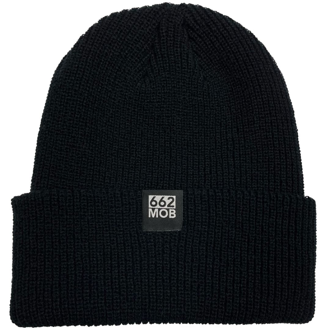 662 Ribbed Cuffed Beanie - Black