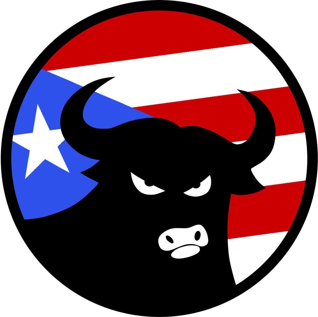 662 Bull Puerto Rican Flag 8" Sticker - 662 Bodyboard Shop