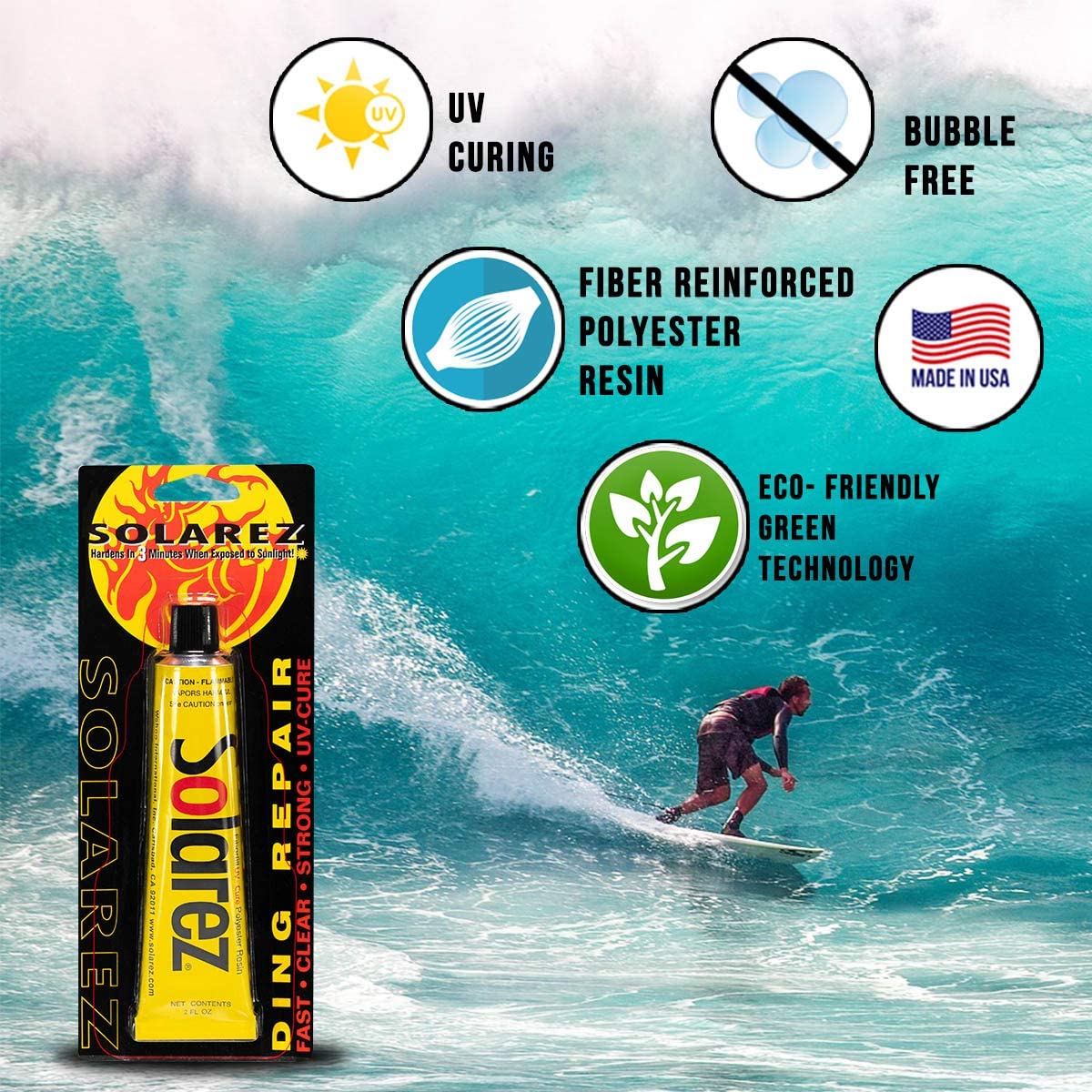 Solarez Surfboard Ding Repair 2 oz - 662 Bodyboard Shop