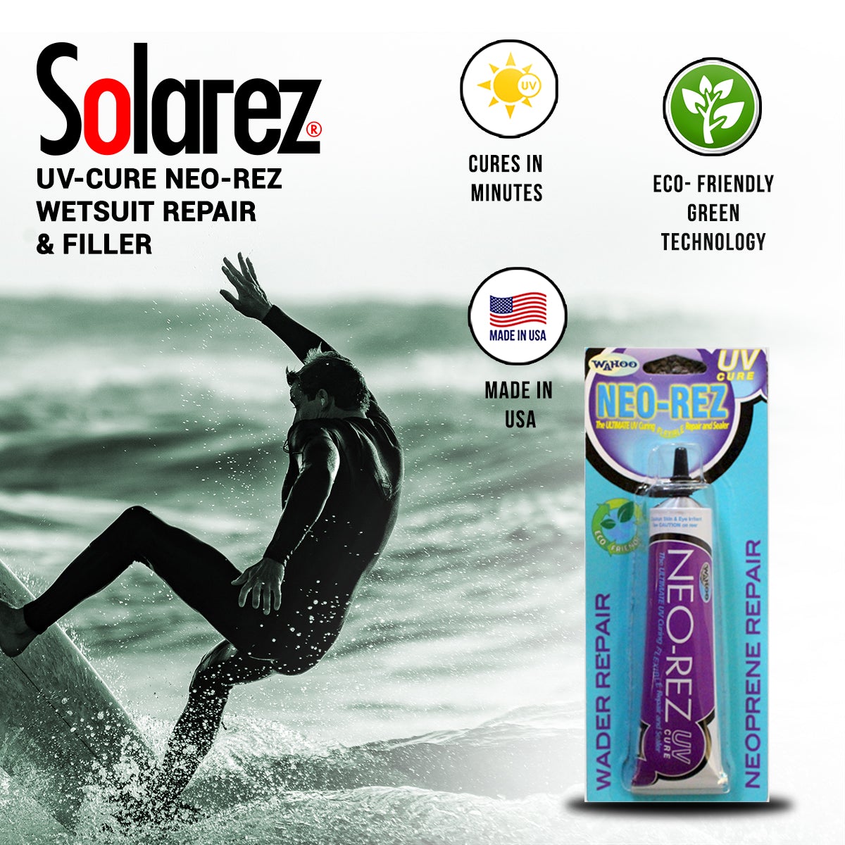 UV-Cure Neo-Rez Wetsuit Repair & Filler 1.0 Oz Tube - 662 Bodyboard Shop